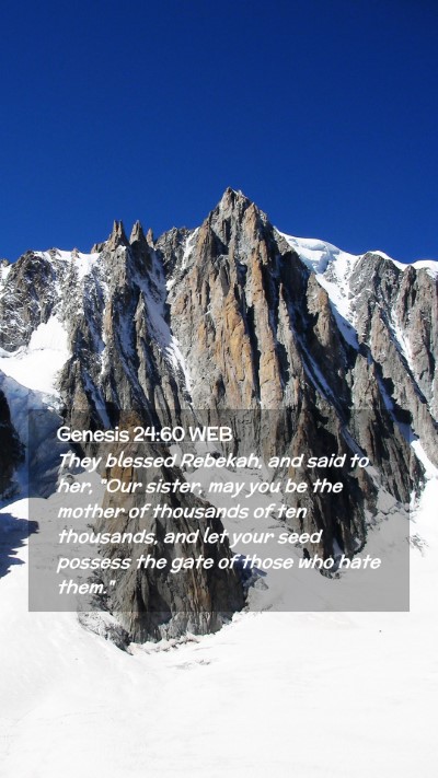 Picture 02 - Genesis 24:60 WEB Mobile Phone Wallpaper - They blessed Rebekah, and said to her, 