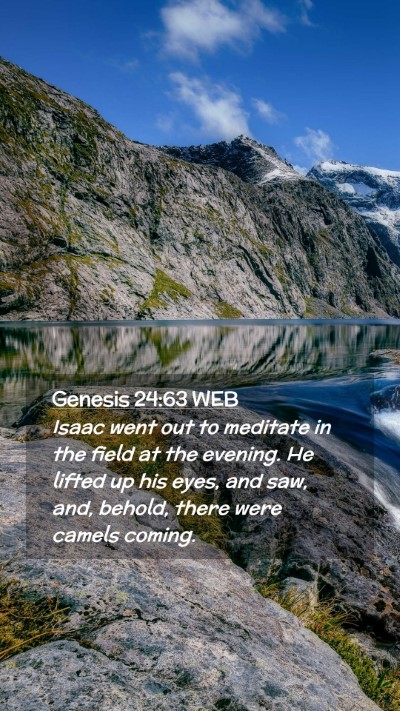 Picture 02 - Genesis 24:63 WEB Mobile Phone Wallpaper - Isaac went out to meditate in the field at the - Mobile Bible Verse Wallpaper