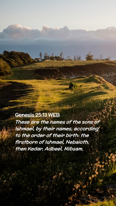 Picture 02 - Genesis 25:13 WEB Mobile Phone Wallpaper - These are the names of the sons of Ishmael, by - Mobile Bible Verse Wallpaper