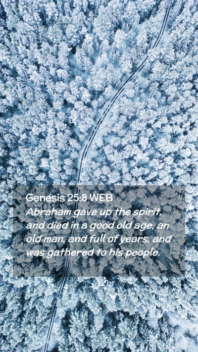 Picture 02 - Genesis 25:8 WEB Mobile Phone Wallpaper - Abraham gave up the spirit, and died in a good - Mobile Bible Verse Wallpaper