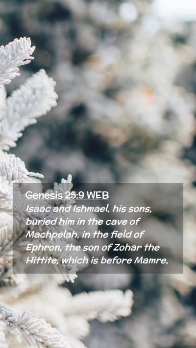 Picture 02 - Genesis 25:9 WEB Mobile Phone Wallpaper - Isaac and Ishmael, his sons, buried him in the - Mobile Bible Verse Wallpaper