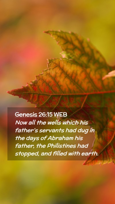 Picture 02 - Genesis 26:15 WEB Mobile Phone Wallpaper - Now all the wells which his father's servants had - Mobile Bible Verse Wallpaper