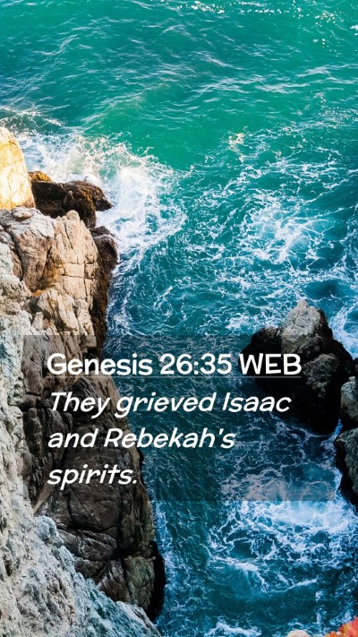 Picture 02 - Genesis 26:35 WEB Mobile Phone Wallpaper - They grieved Isaac and Rebekah's - Mobile Bible Verse Wallpaper