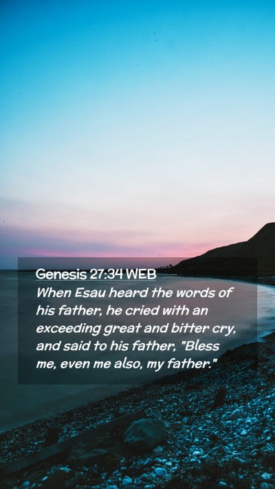 Picture 02 - Genesis 27:34 WEB Mobile Phone Wallpaper - When Esau heard the words of his father, he cried - Mobile Bible Verse Wallpaper
