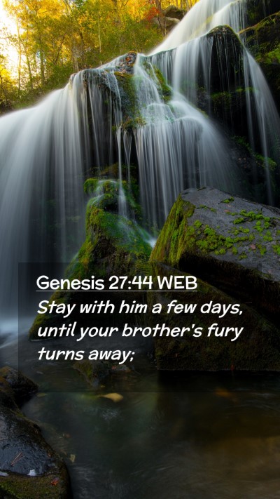 Picture 02 - Genesis 27:44 WEB Mobile Phone Wallpaper - Stay with him a few days, until your brother's - Mobile Bible Verse Wallpaper