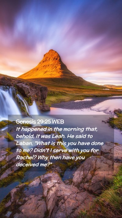 Picture 02 - Genesis 29:25 WEB Mobile Phone Wallpaper - It happened in the morning that, behold, it was - Mobile Bible Verse Wallpaper