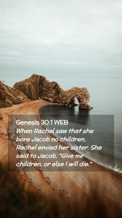 Picture 02 - Genesis 30:1 WEB Mobile Phone Wallpaper - When Rachel saw that she bore Jacob no children, - Mobile Bible Verse Wallpaper