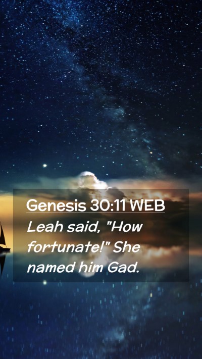 Picture 02 - Genesis 30:11 WEB Mobile Phone Wallpaper - Leah said, 