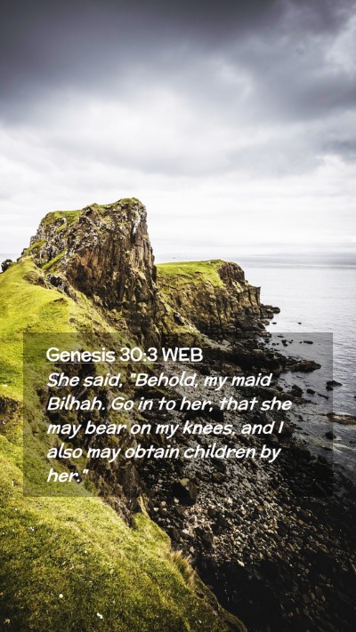 Picture 02 - Genesis 30:3 WEB Mobile Phone Wallpaper - She said, 