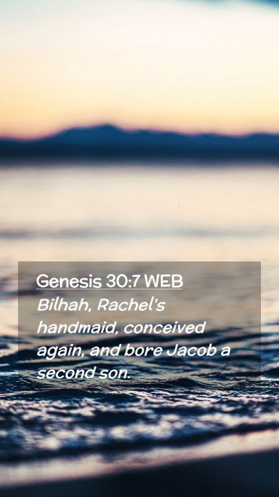 Picture 02 - Genesis 30:7 WEB Mobile Phone Wallpaper - Bilhah, Rachel's handmaid, conceived again, and - Mobile Bible Verse Wallpaper