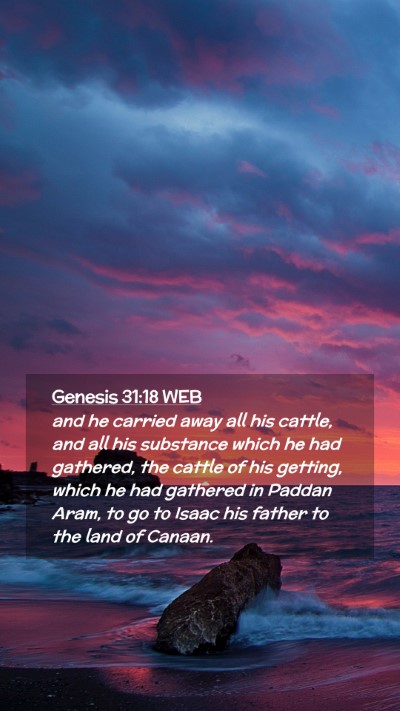 Picture 02 - Genesis 31:18 WEB Mobile Phone Wallpaper - and he carried away all his cattle, and all his - Mobile Bible Verse Wallpaper