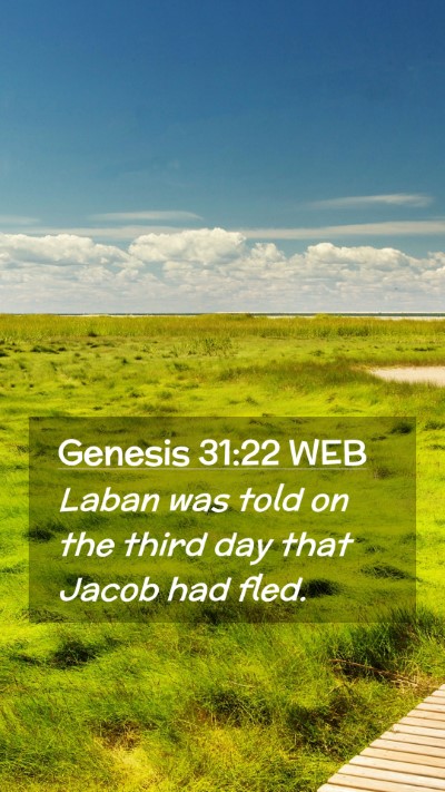 Picture 02 - Genesis 31:22 WEB Mobile Phone Wallpaper - Laban was told on the third day that Jacob had - Mobile Bible Verse Wallpaper