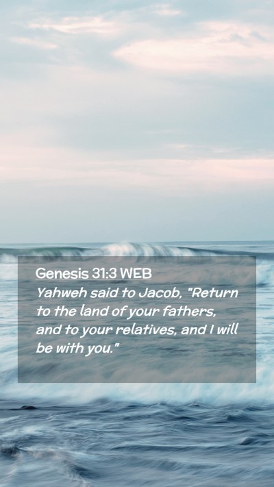 Picture 02 - Genesis 31:3 WEB Mobile Phone Wallpaper - Yahweh said to Jacob, 