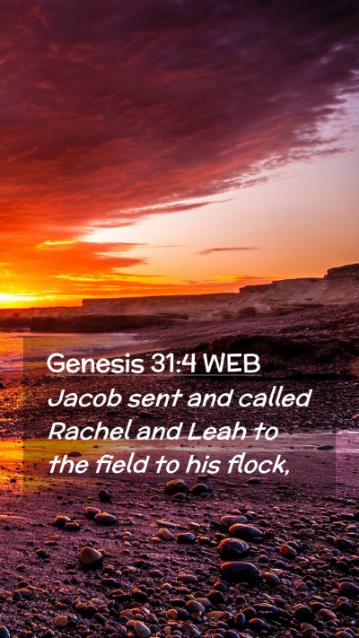 Picture 02 - Genesis 31:4 WEB Mobile Phone Wallpaper - Jacob sent and called Rachel and Leah to the - Mobile Bible Verse Wallpaper