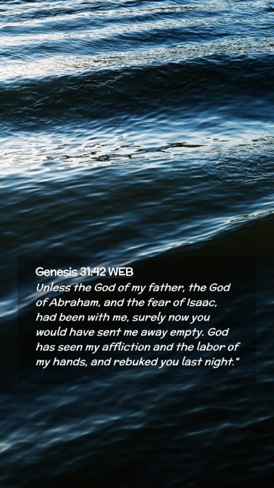Picture 02 - Genesis 31:42 WEB Mobile Phone Wallpaper - Unless the God of my father, the God of Abraham, - Mobile Bible Verse Wallpaper