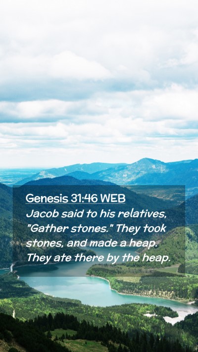 Picture 02 - Genesis 31:46 WEB Mobile Phone Wallpaper - Jacob said to his relatives, 