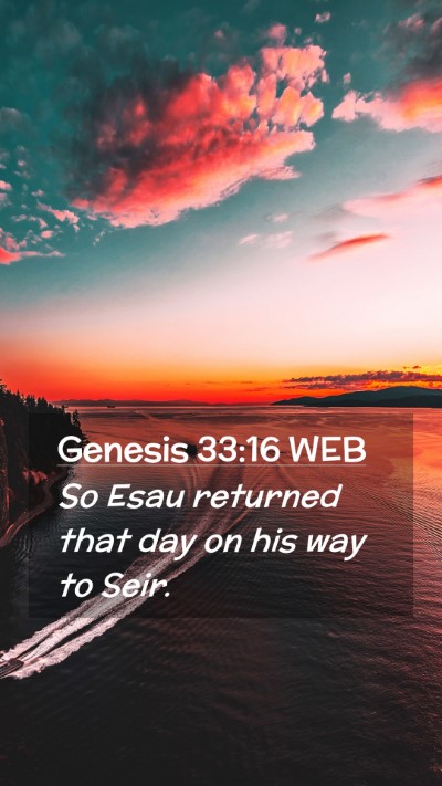 Picture 02 - Genesis 33:16 WEB Mobile Phone Wallpaper - So Esau returned that day on his way to - Mobile Bible Verse Wallpaper