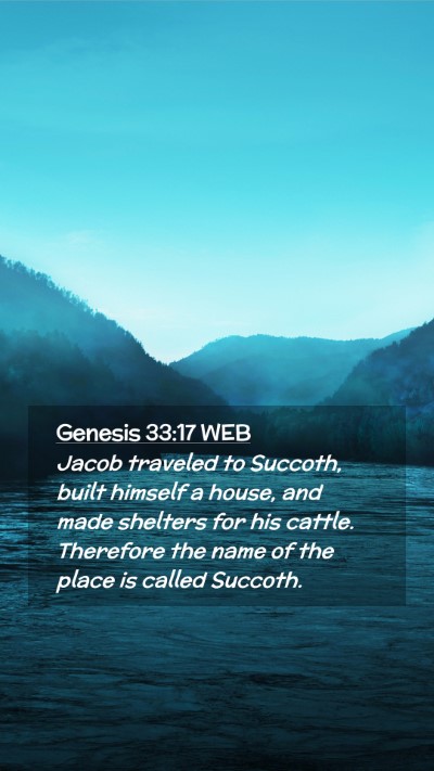 Picture 02 - Genesis 33:17 WEB Mobile Phone Wallpaper - Jacob traveled to Succoth, built himself a house, - Mobile Bible Verse Wallpaper