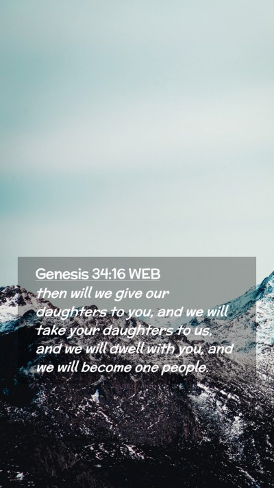 Picture 02 - Genesis 34:16 WEB Mobile Phone Wallpaper - then will we give our daughters to you, and we - Mobile Bible Verse Wallpaper