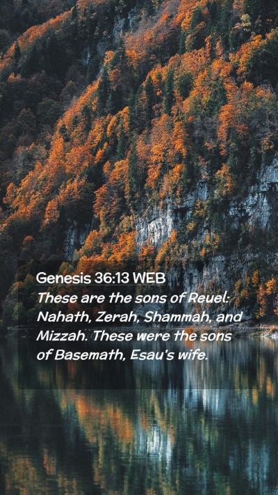 Picture 02 - Genesis 36:13 WEB Mobile Phone Wallpaper - These are the sons of Reuel: Nahath, Zerah, - Mobile Bible Verse Wallpaper