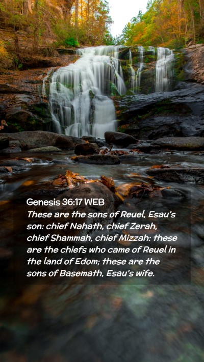 Picture 02 - Genesis 36:17 WEB Mobile Phone Wallpaper - These are the sons of Reuel, Esau's son: chief - Mobile Bible Verse Wallpaper