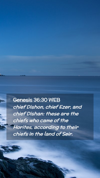 Picture 02 - Genesis 36:30 WEB Mobile Phone Wallpaper - chief Dishon, chief Ezer, and chief Dishan: these - Mobile Bible Verse Wallpaper