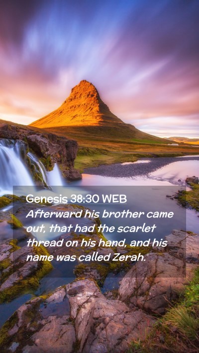 Picture 02 - Genesis 38:30 WEB Mobile Phone Wallpaper - Afterward his brother came out, that had the - Mobile Bible Verse Wallpaper