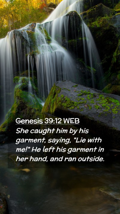 Picture 02 - Genesis 39:12 WEB Mobile Phone Wallpaper - She caught him by his garment, saying, 