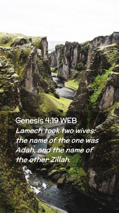 Picture 02 - Genesis 4:19 WEB Mobile Phone Wallpaper - Lamech took two wives: the name of the one was - Mobile Bible Verse Wallpaper
