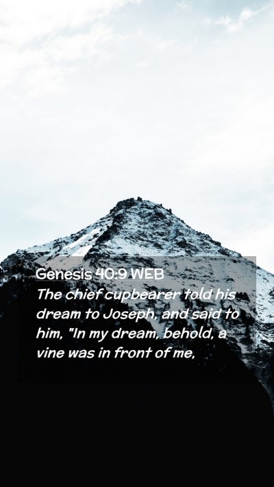 Picture 02 - Genesis 40:9 WEB Mobile Phone Wallpaper - The chief cupbearer told his dream to Joseph, and - Mobile Bible Verse Wallpaper