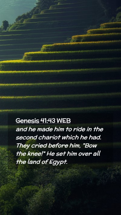 Picture 02 - Genesis 41:43 WEB Mobile Phone Wallpaper - and he made him to ride in the second chariot - Mobile Bible Verse Wallpaper