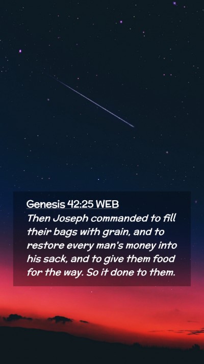Picture 02 - Genesis 42:25 WEB Mobile Phone Wallpaper - Then Joseph commanded to fill their bags with - Mobile Bible Verse Wallpaper