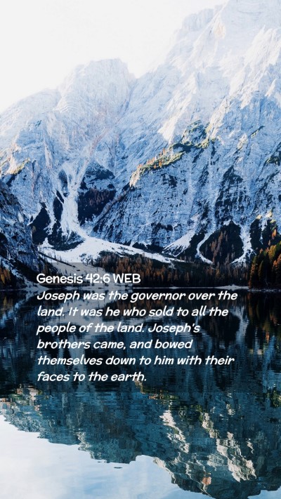 Picture 02 - Genesis 42:6 WEB Mobile Phone Wallpaper - Joseph was the governor over the land. It was he - Mobile Bible Verse Wallpaper