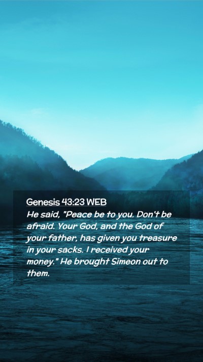 Picture 02 - Genesis 43:23 WEB Mobile Phone Wallpaper - He said, 