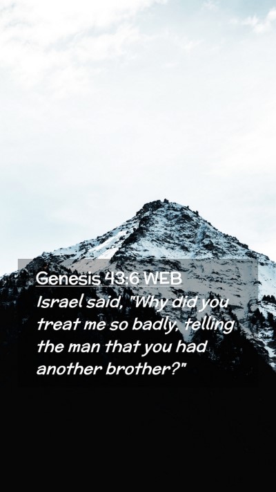 Picture 02 - Genesis 43:6 WEB Mobile Phone Wallpaper - Israel said, 