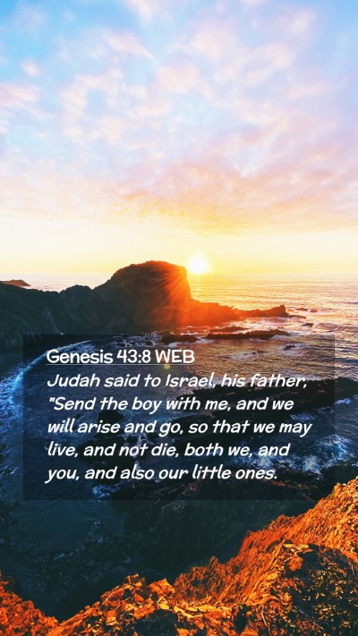Picture 02 - Genesis 43:8 WEB Mobile Phone Wallpaper - Judah said to Israel, his father, 