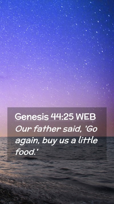 Picture 02 - Genesis 44:25 WEB Mobile Phone Wallpaper - Our father said, 'Go again, buy us a little - Mobile Bible Verse Wallpaper