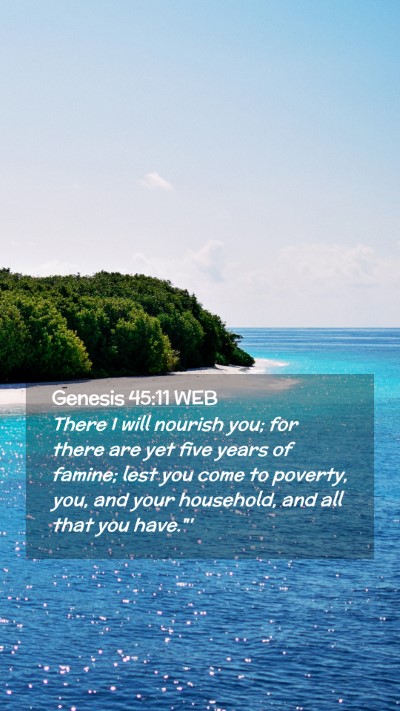 Picture 02 - Genesis 45:11 WEB Mobile Phone Wallpaper - There I will nourish you; for there are yet five - Mobile Bible Verse Wallpaper