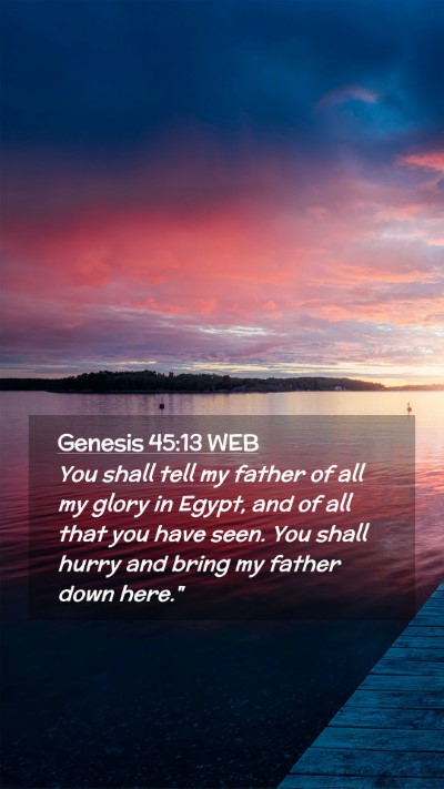 Picture 02 - Genesis 45:13 WEB Mobile Phone Wallpaper - You shall tell my father of all my glory in - Mobile Bible Verse Wallpaper