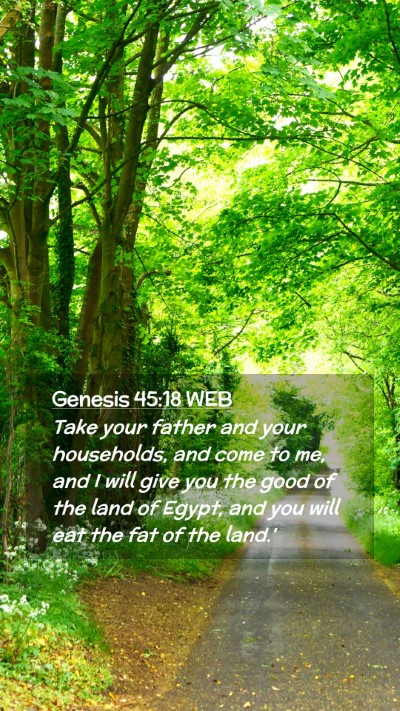 Picture 02 - Genesis 45:18 WEB Mobile Phone Wallpaper - Take your father and your households, and come to - Mobile Bible Verse Wallpaper