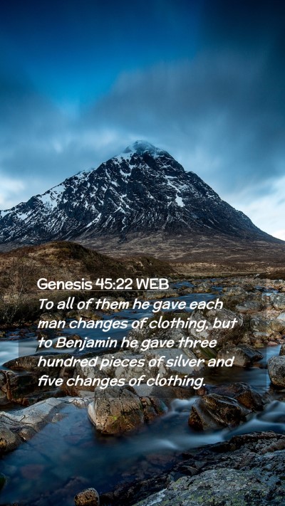 Picture 02 - Genesis 45:22 WEB Mobile Phone Wallpaper - To all of them he gave each man changes of - Mobile Bible Verse Wallpaper