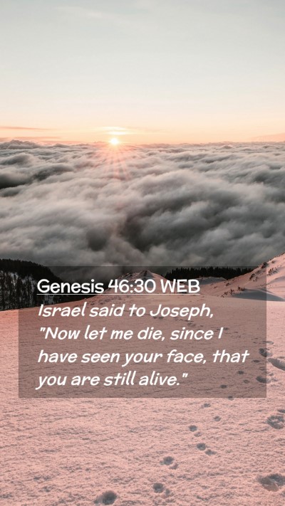 Picture 02 - Genesis 46:30 WEB Mobile Phone Wallpaper - Israel said to Joseph, 