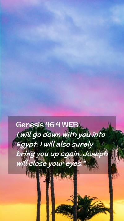 Picture 02 - Genesis 46:4 WEB Mobile Phone Wallpaper - I will go down with you into Egypt. I will also - Mobile Bible Verse Wallpaper