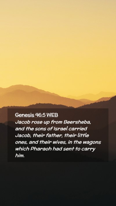 Picture 02 - Genesis 46:5 WEB Mobile Phone Wallpaper - Jacob rose up from Beersheba, and the sons of - Mobile Bible Verse Wallpaper