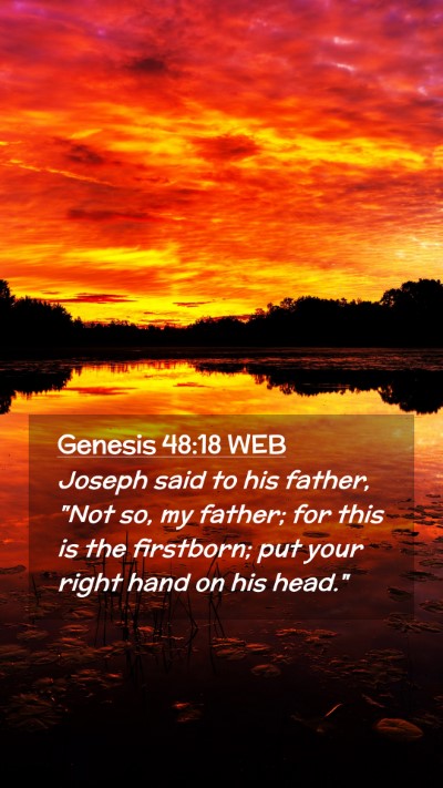 Picture 02 - Genesis 48:18 WEB Mobile Phone Wallpaper - Joseph said to his father, 