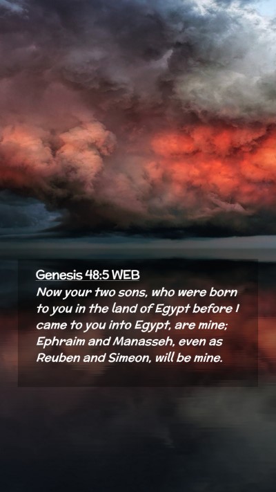 Picture 02 - Genesis 48:5 WEB Mobile Phone Wallpaper - Now your two sons, who were born to you in the - Mobile Bible Verse Wallpaper