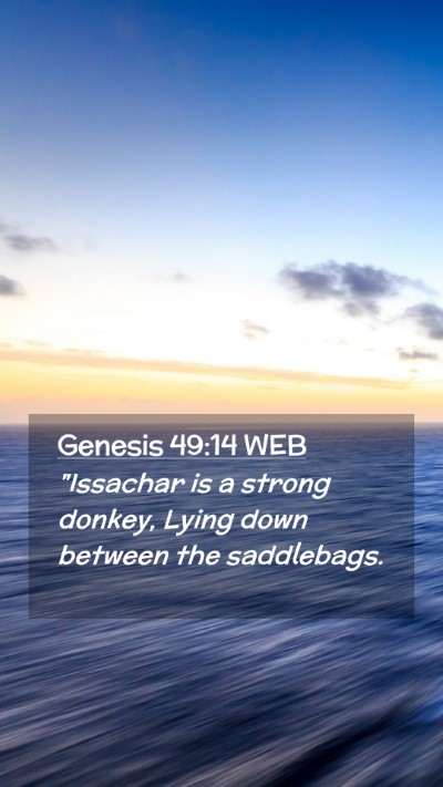 Picture 02 - Genesis 49:14 WEB Mobile Phone Wallpaper - 