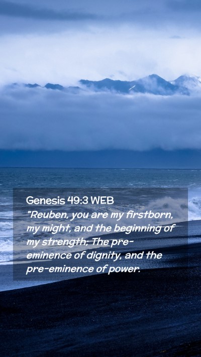 Picture 02 - Genesis 49:3 WEB Mobile Phone Wallpaper - 