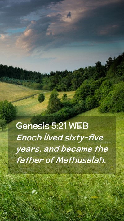 Picture 02 - Genesis 5:21 WEB Mobile Phone Wallpaper - Enoch lived sixty-five years, and became the - Mobile Bible Verse Wallpaper