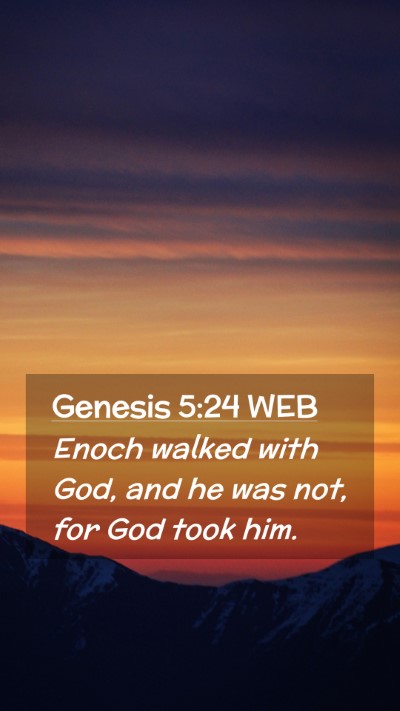 Picture 02 - Genesis 5:24 WEB Mobile Phone Wallpaper - Enoch walked with God, and he was not, for God - Mobile Bible Verse Wallpaper